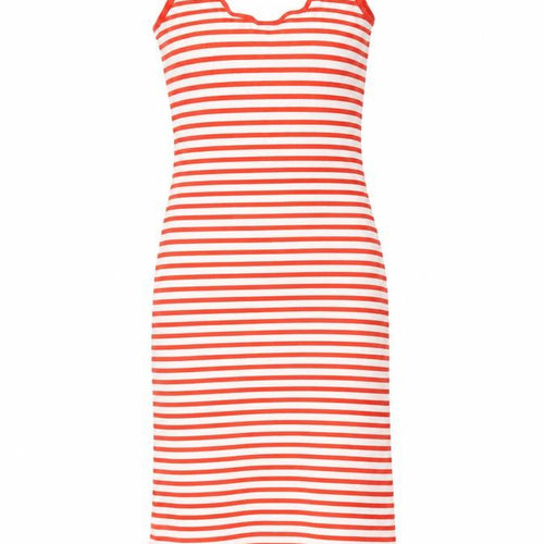 H&M Womens Red Striped Cotton Tank Dress Size S Scoop Neck Pullover