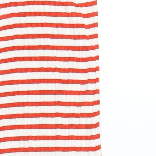 H&M Womens Red Striped Cotton Tank Dress Size S Scoop Neck Pullover