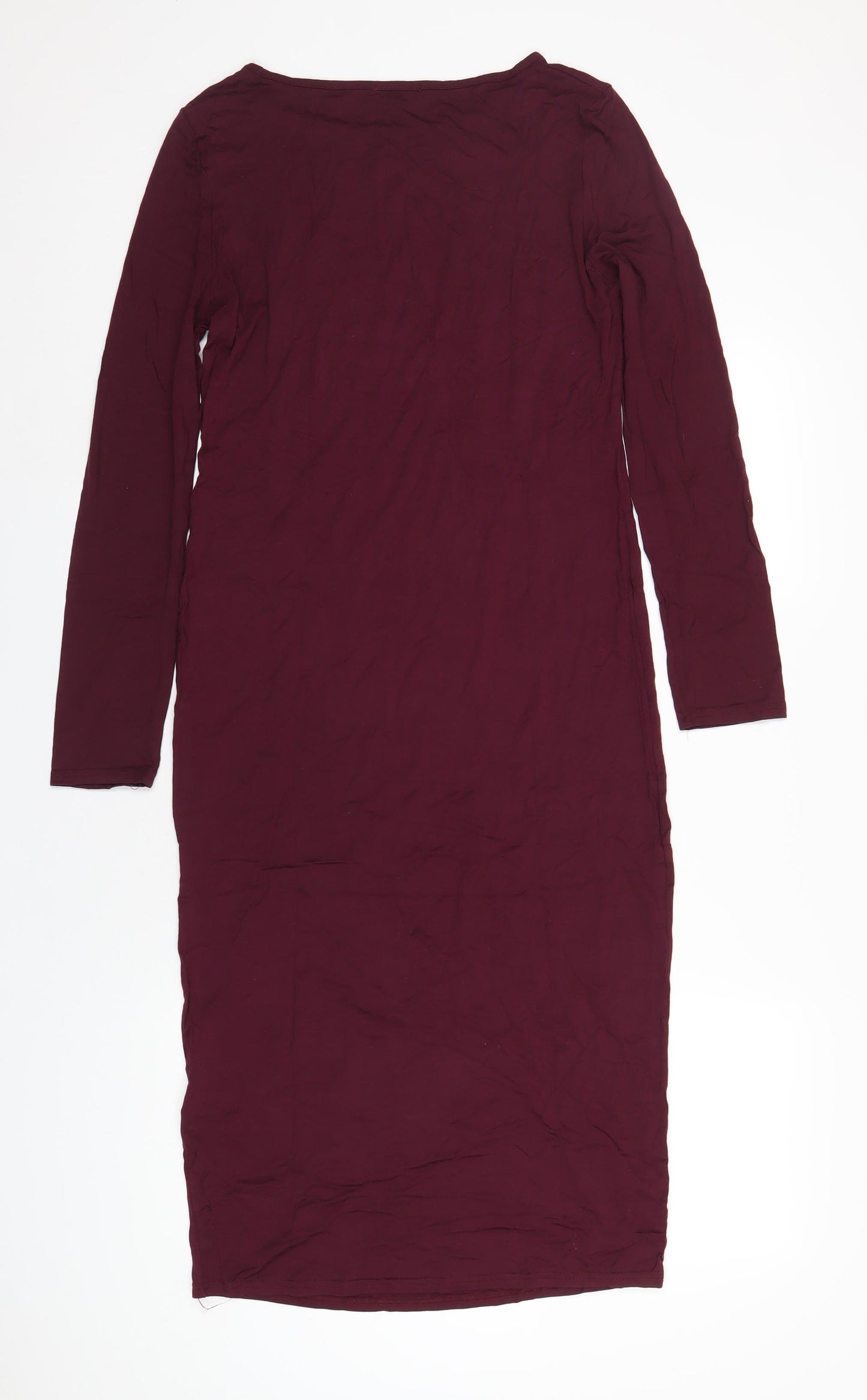 Topshop Womens Purple Viscose T-Shirt Dress Size 16 Round Neck Pullover