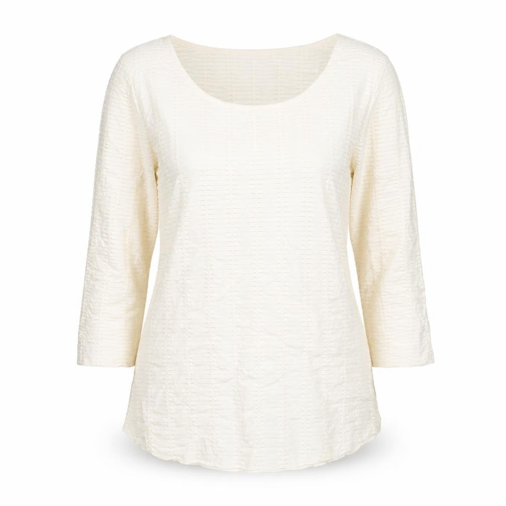 Per Una Womens Ivory Polyester Basic T-Shirt Size 12 Scoop Neck