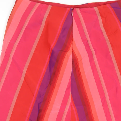 French Connection Womens Multicoloured Striped Acetate A-Line Skirt Size 10 Zip