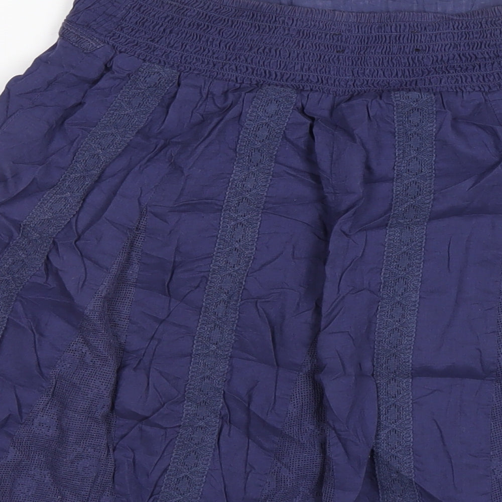 Dorothy Perkins Womens Blue Cotton A-Line Skirt Size 10