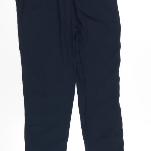 Only Womens Blue Polyester Trousers Size 8 L29 in Regular Drawstring