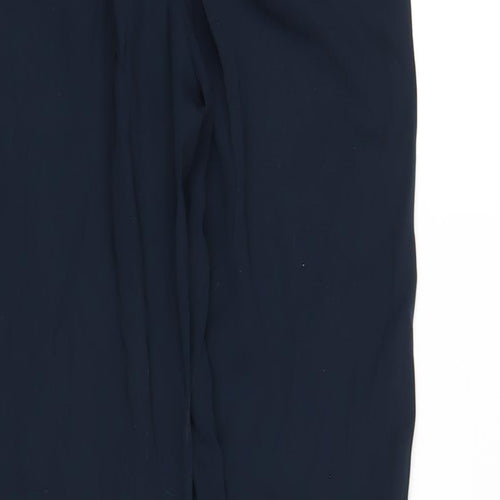 Only Womens Blue Polyester Trousers Size 8 L29 in Regular Drawstring