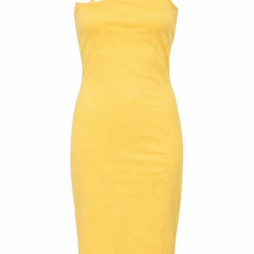 Nasty Gal Womens Orange Polyester Bodycon Size 6 One Shoulder Pullover