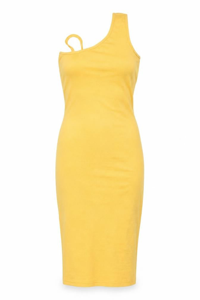 Nasty Gal Womens Orange Polyester Bodycon Size 6 One Shoulder Pullover