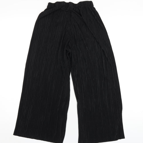 New Look Womens Black Polyester Cropped Trousers Size 8 L23 in Regular