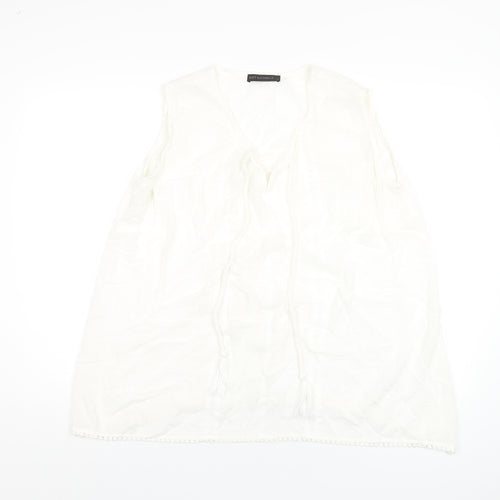 Just Elegance Womens White Viscose Basic Tank Size 16 V-Neck
