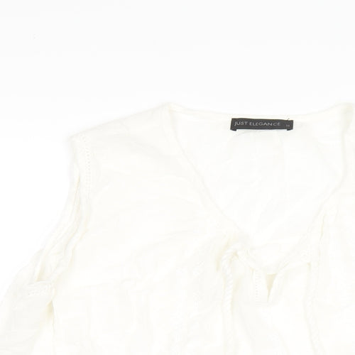 Just Elegance Womens White Viscose Basic Tank Size 16 V-Neck