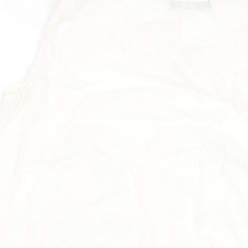 Just Elegance Womens White Viscose Basic Tank Size 16 V-Neck