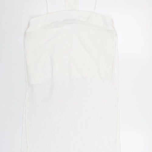 Zara Womens White Polyester Camisole T-Shirt Size L Square Neck