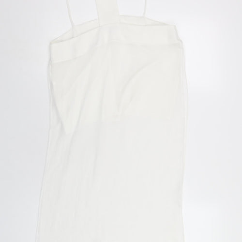 Zara Womens White Polyester Camisole T-Shirt Size L Square Neck