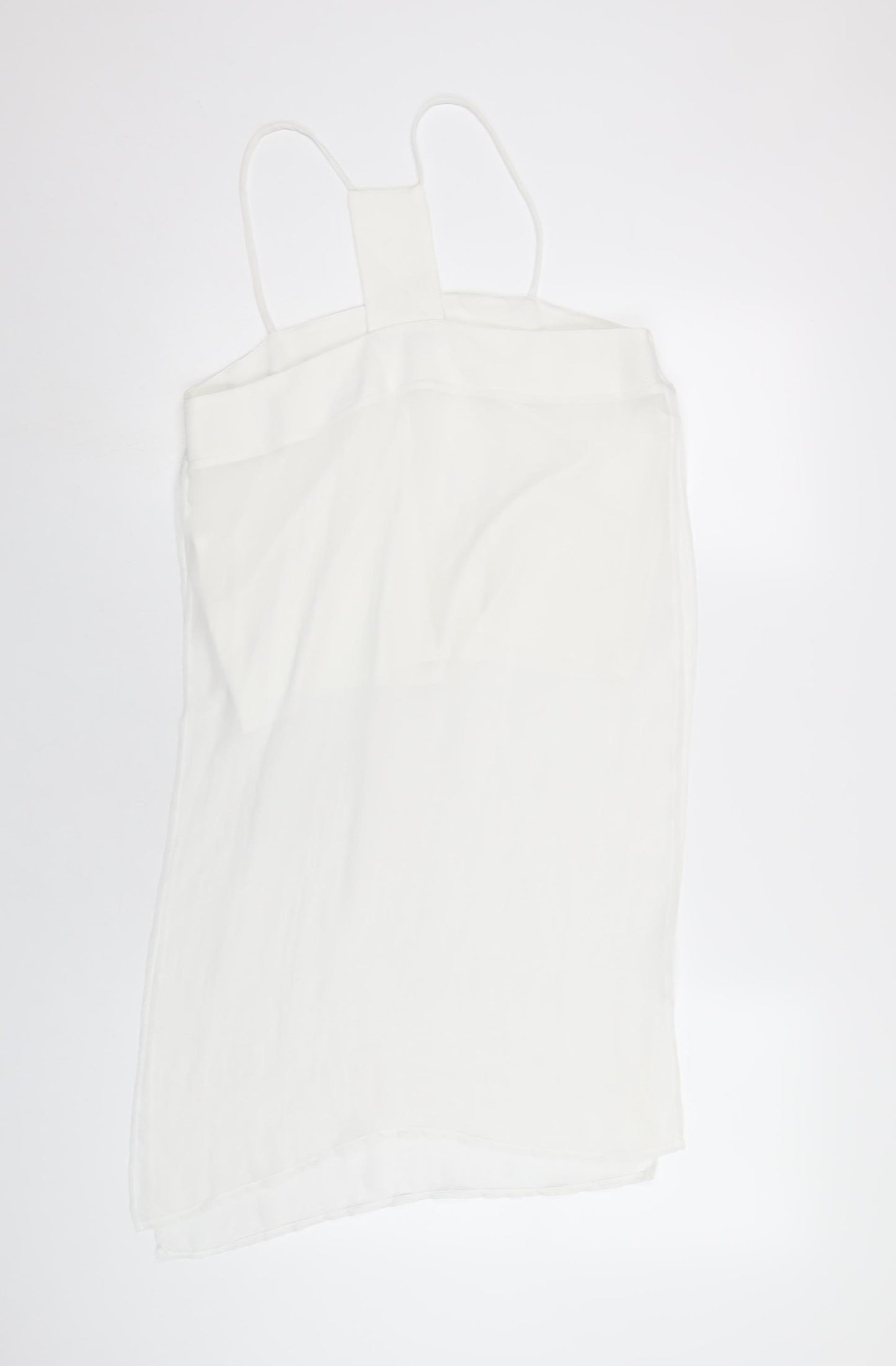 Zara Womens White Polyester Camisole T-Shirt Size L Square Neck