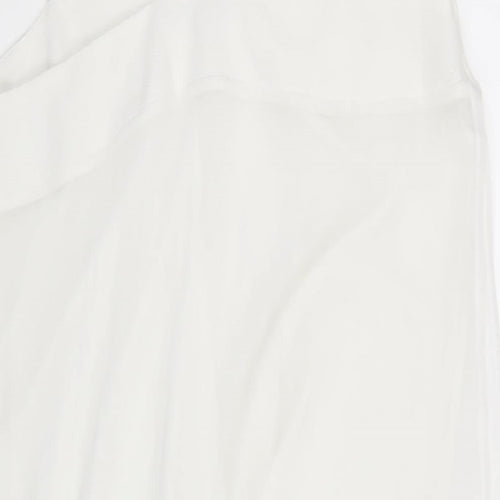 Zara Womens White Polyester Camisole T-Shirt Size L Square Neck