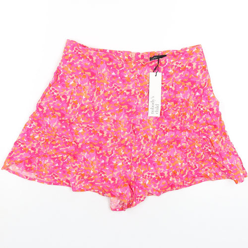 Nobody's Child Womens Pink Viscose Basic Shorts Size 8 Regular Zip