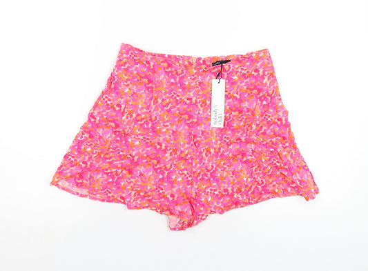 Nobody's Child Womens Pink Viscose Basic Shorts Size 8 Regular Zip