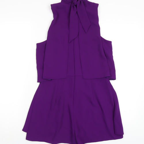 River Island Womens Purple Polyester Playsuit One-Piece Size 10 Zip