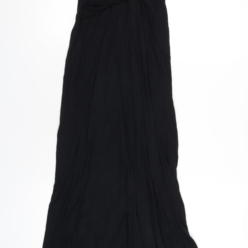 Phase Eight Womens Black Viscose Maxi Size 8 V-Neck Pullover