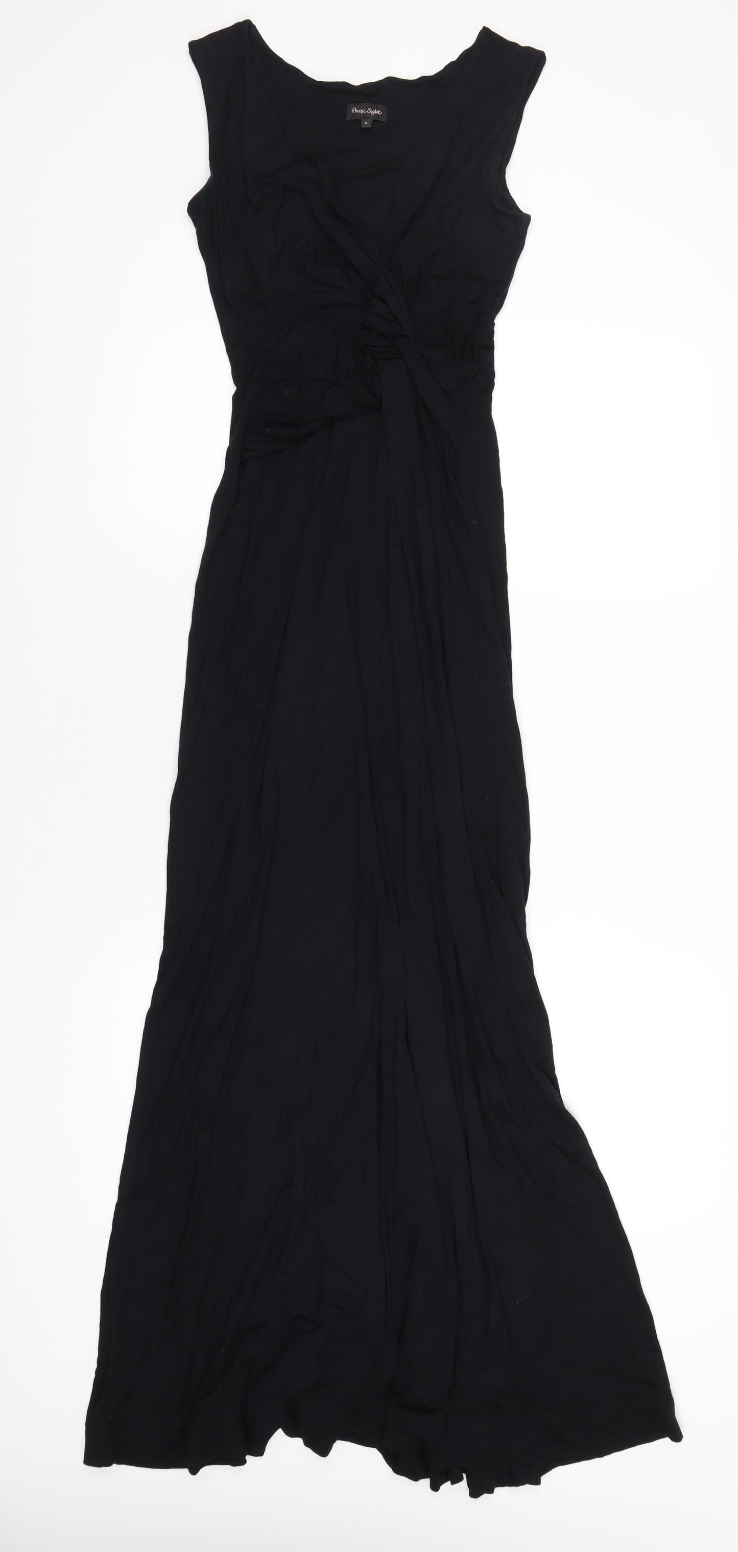 Phase Eight Womens Black Viscose Maxi Size 8 V-Neck Pullover