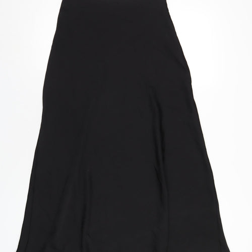 Nanana Womens Black Polyester A-Line Skirt Size 6 Zip