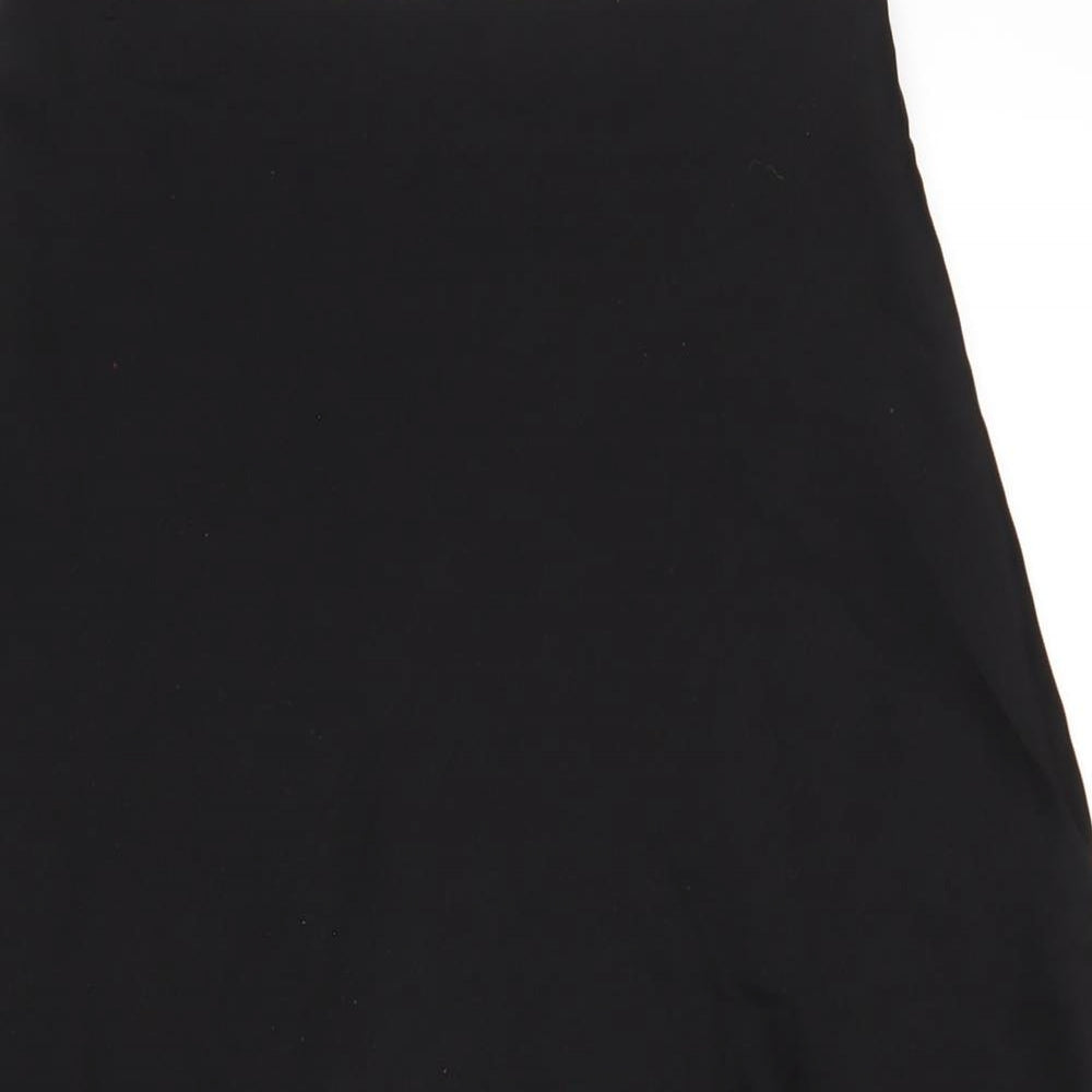 Nanana Womens Black Polyester A-Line Skirt Size 6 Zip