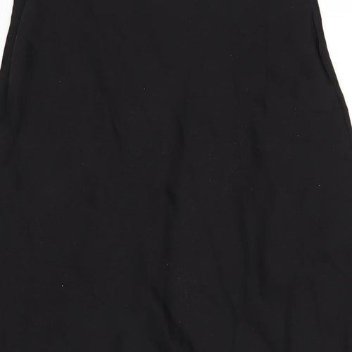 Nanana Womens Black Polyester A-Line Skirt Size 6 Zip