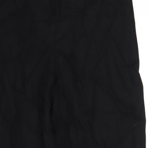 Marks and Spencer Womens Black Linen Trousers Size 14 L29 in Regular Zip