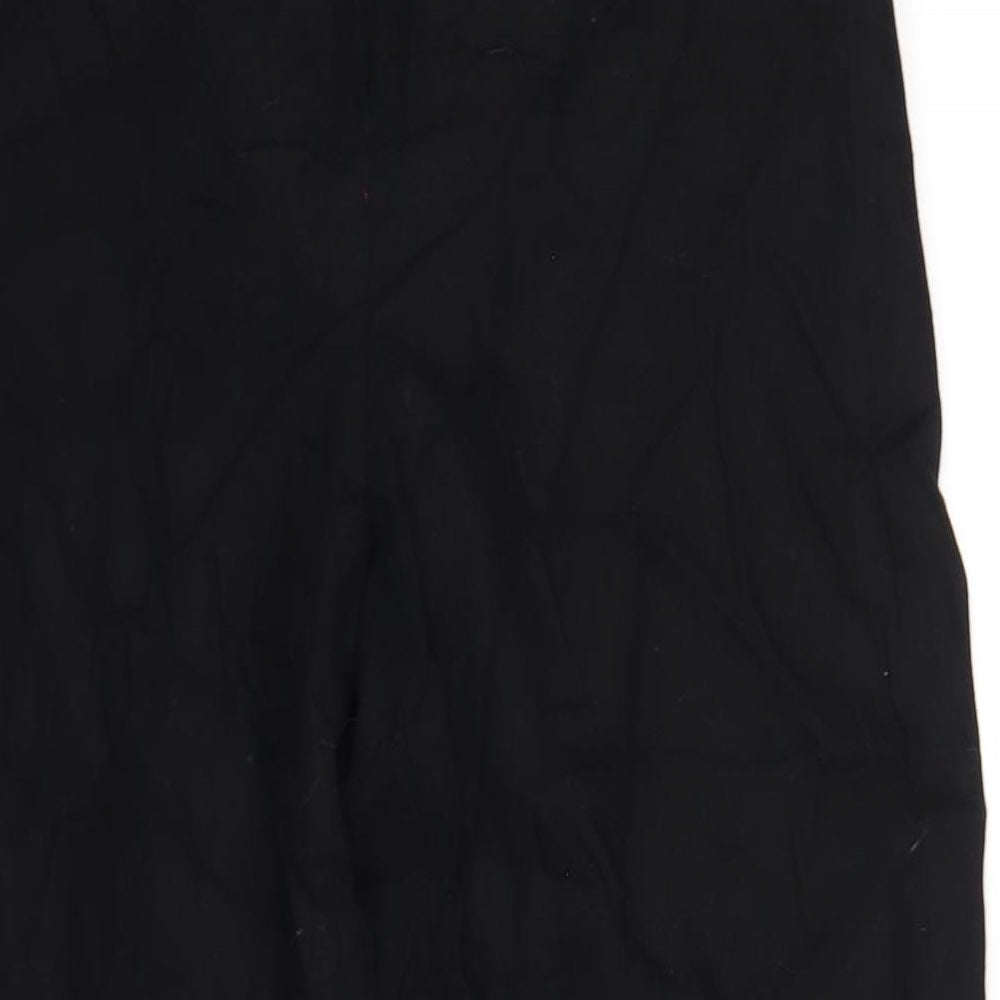 Marks and Spencer Womens Black Linen Trousers Size 14 L29 in Regular Zip