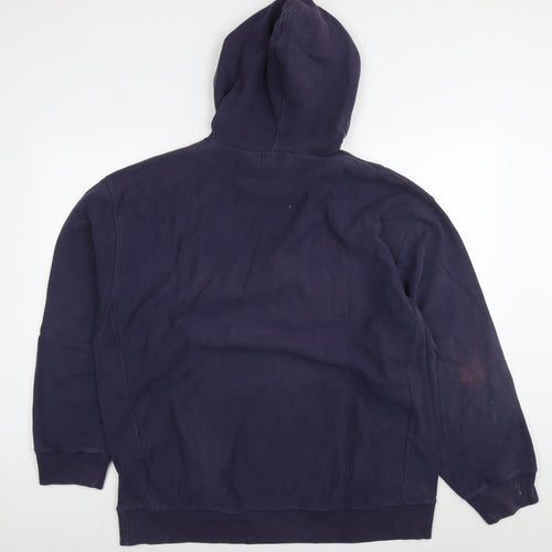 Gap Mens Blue Cotton Pullover Hoodie Size L - Logo