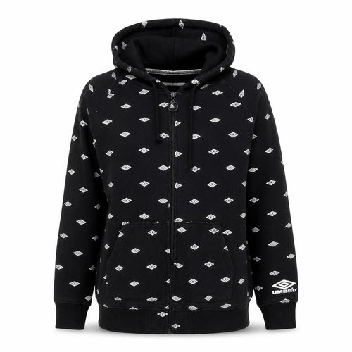 Umbro Womens Black Cotton Full Zip Hoodie Size S Zip