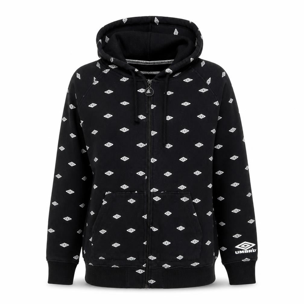 Umbro Womens Black Cotton Full Zip Hoodie Size S Zip