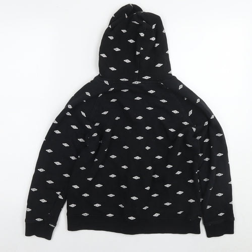 Umbro Womens Black Cotton Full Zip Hoodie Size S Zip