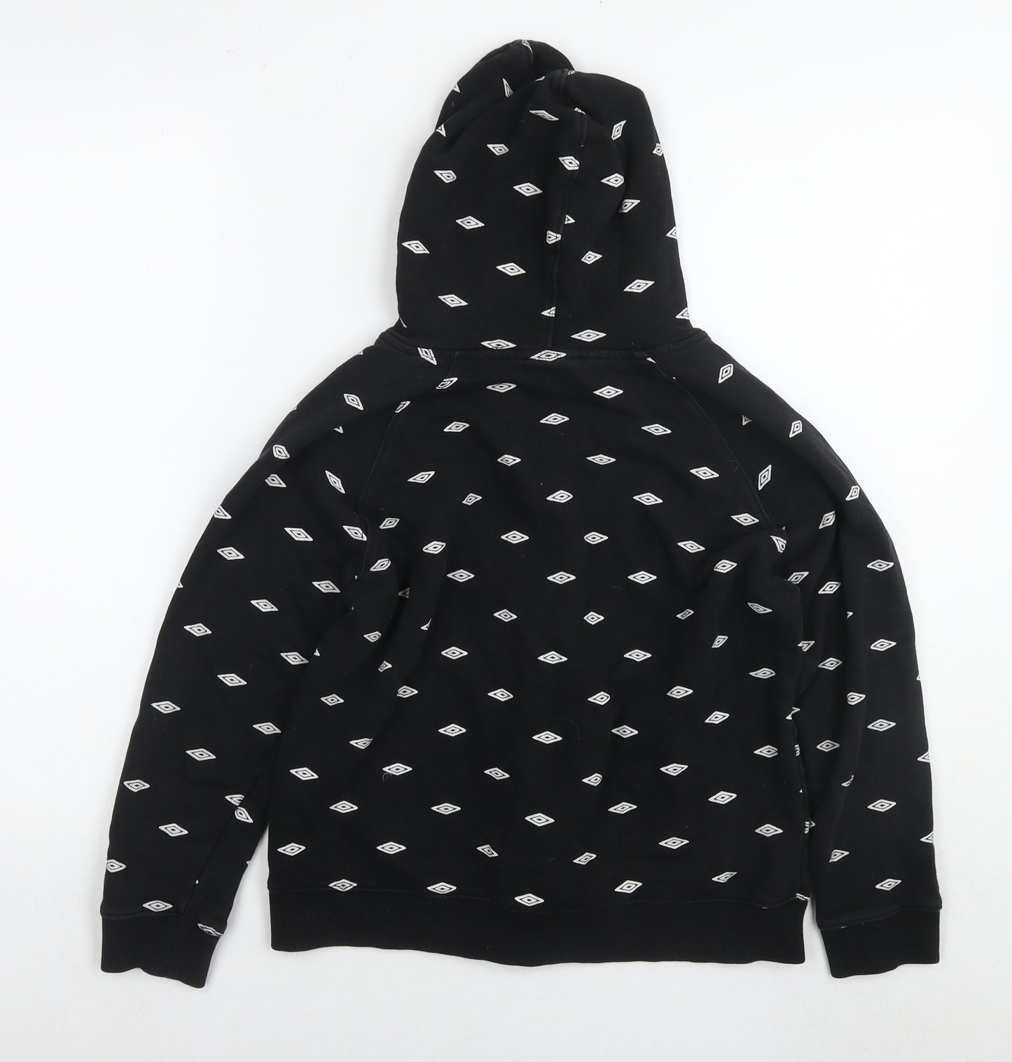 Umbro Womens Black Cotton Full Zip Hoodie Size S Zip