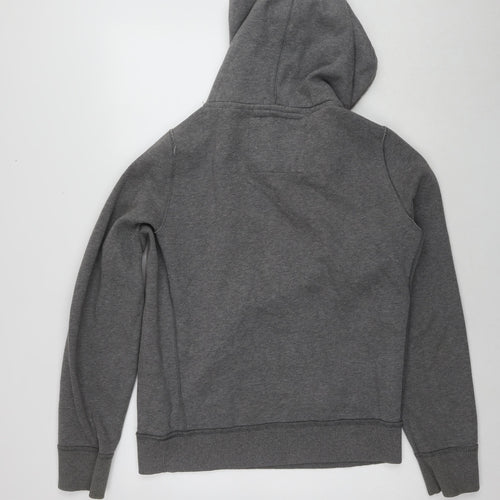 Abercrombie & Fitch Mens Grey Cotton Pullover Hoodie Size L - Logo