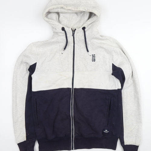 SoulCal&Co Mens Blue Cotton Full Zip Hoodie Size S