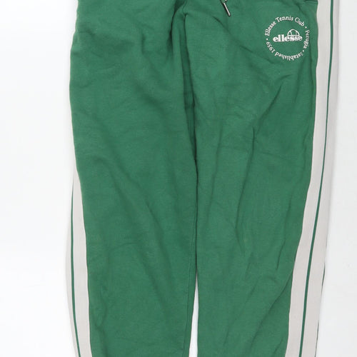 ellesse Womens Green Cotton Jogger Trousers Size M L28 in Regular Drawstring