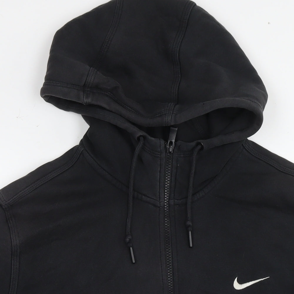 Nike Mens Black Cotton Full Zip Hoodie Size XL
