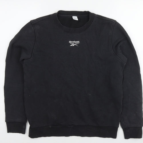 Reebok Womens Black Cotton Pullover Sweatshirt Size 8 Pullover - Size 8-10