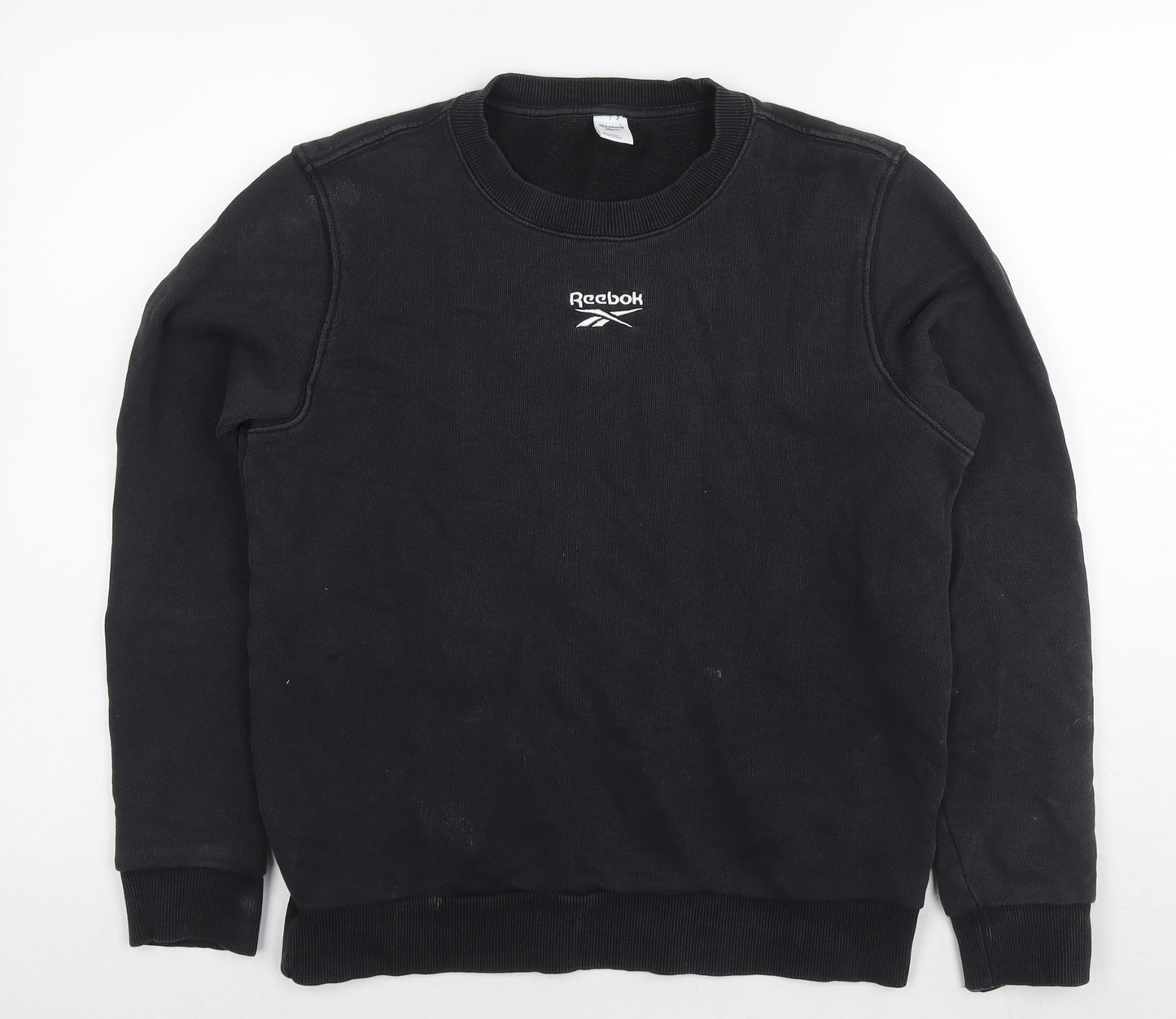 Reebok Womens Black Cotton Pullover Sweatshirt Size 8 Pullover - Size 8-10