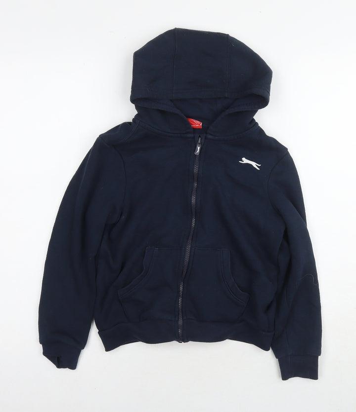 Slazenger Boys Blue Cotton Full Zip Hoodie Size 9-10 Years Zip