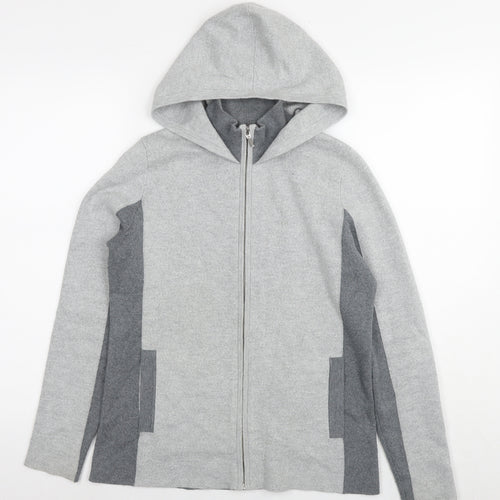 Rachel Zoe Womens Grey Cotton Full Zip Hoodie Size S Zip