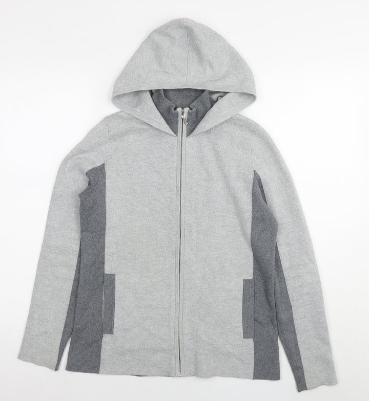 Rachel Zoe Womens Grey Cotton Full Zip Hoodie Size S Zip