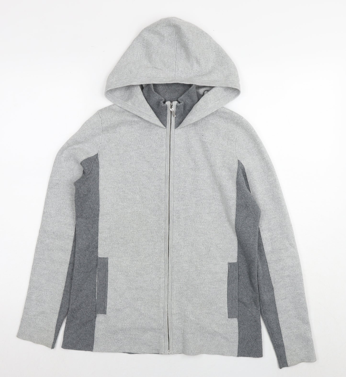 Rachel Zoe Womens Grey Cotton Full Zip Hoodie Size S Zip