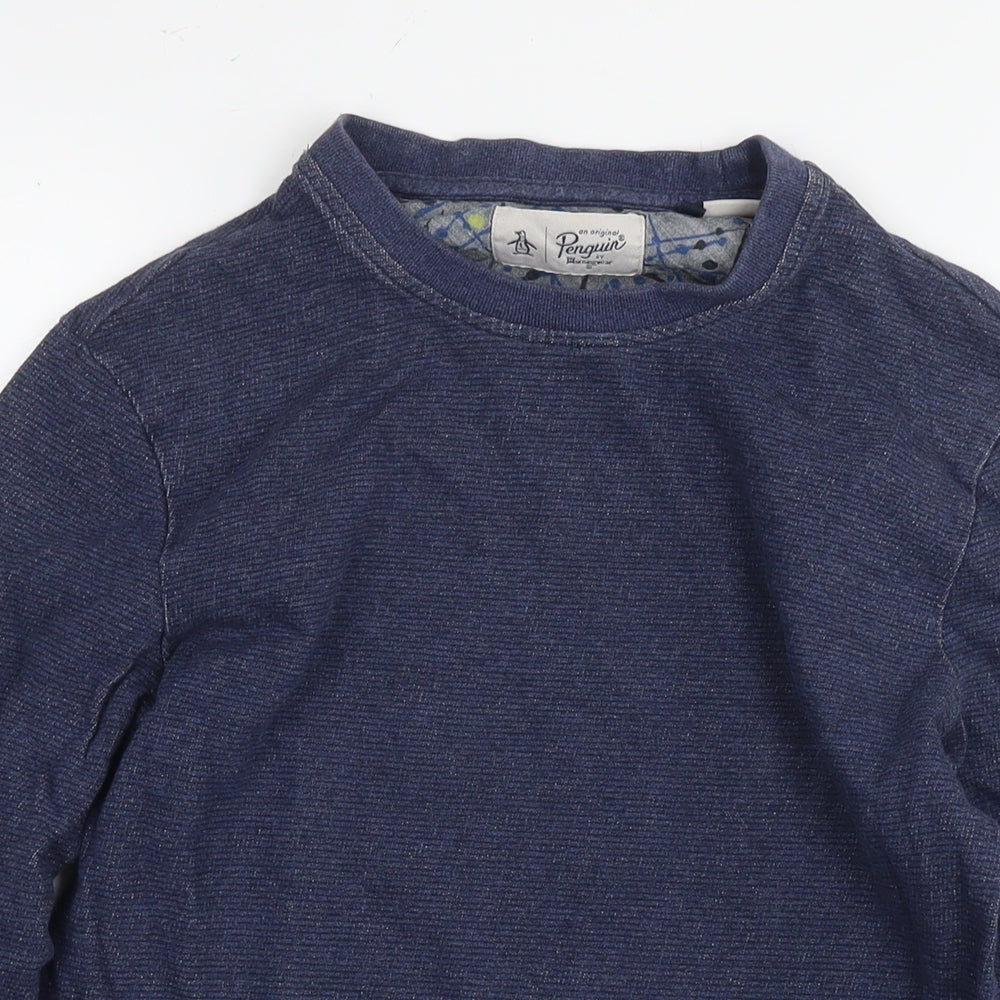 Original Penguin Mens Blue Cotton Pullover Sweatshirt Size S