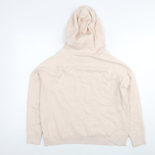 Payton Pringle Womens Beige Geometric Ramie Pullover Hoodie Size M Pullover