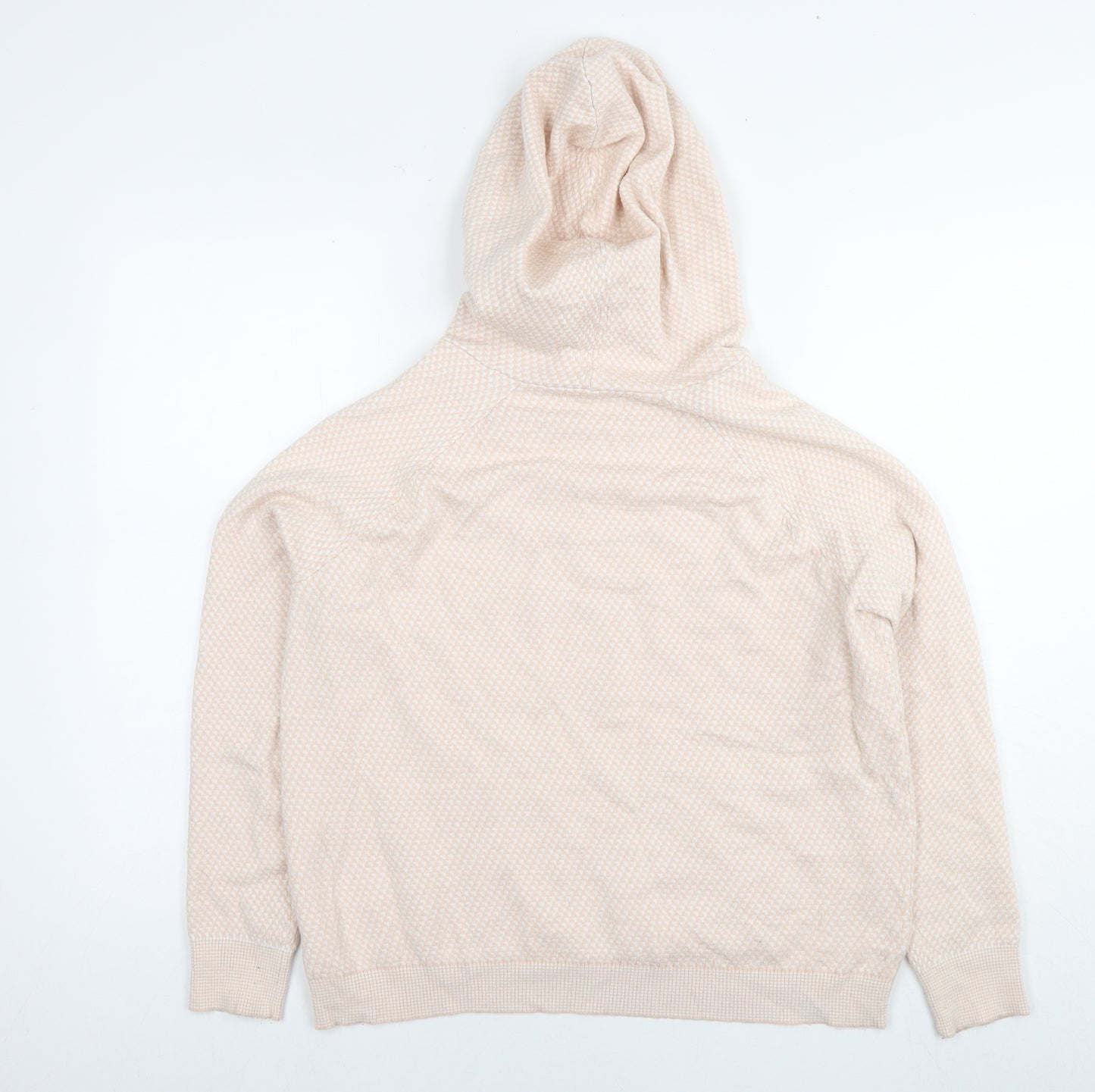 Payton Pringle Womens Beige Geometric Ramie Pullover Hoodie Size M Pullover