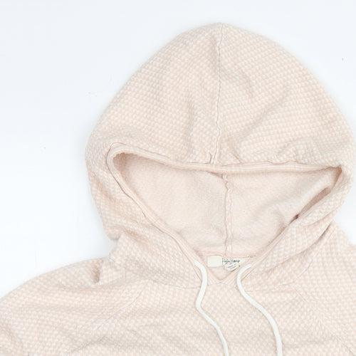 Payton Pringle Womens Beige Geometric Ramie Pullover Hoodie Size M Pullover