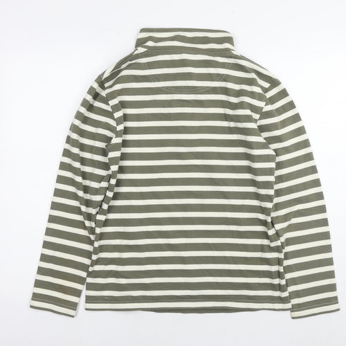 Cotton Traders Womens Green Striped Cotton Pullover Sweatshirt Size 10 Pullover - Size 10-12