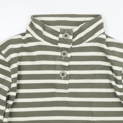 Cotton Traders Womens Green Striped Cotton Pullover Sweatshirt Size 10 Pullover - Size 10-12