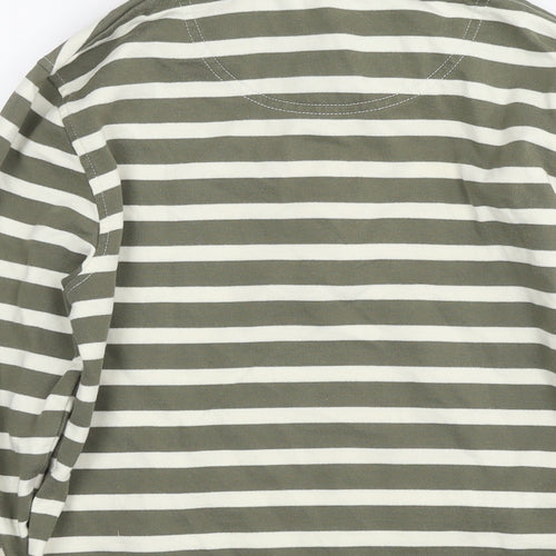 Cotton Traders Womens Green Striped Cotton Pullover Sweatshirt Size 10 Pullover - Size 10-12